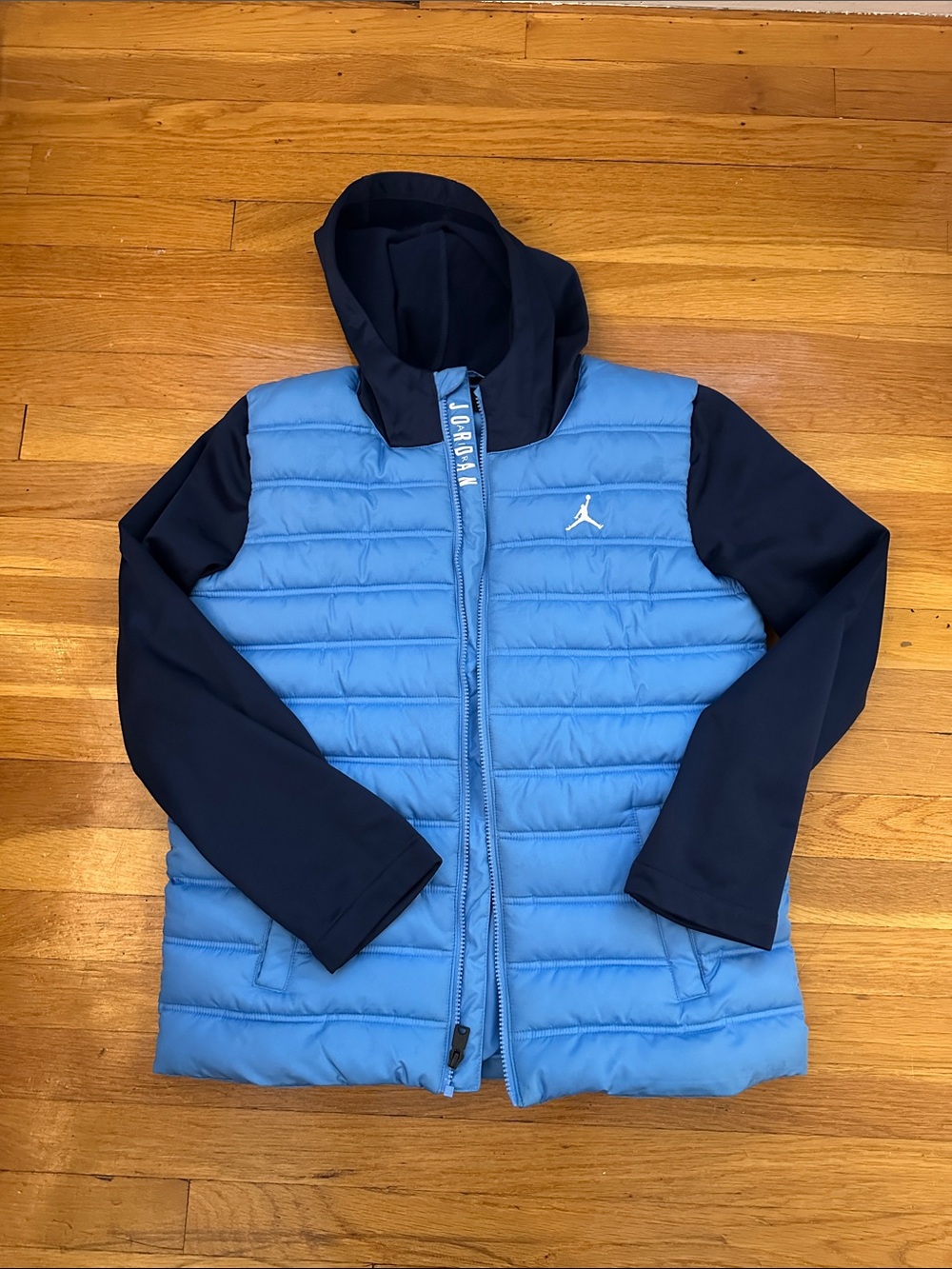 Jordan Kids Blue Puffer Hoodie Jacket